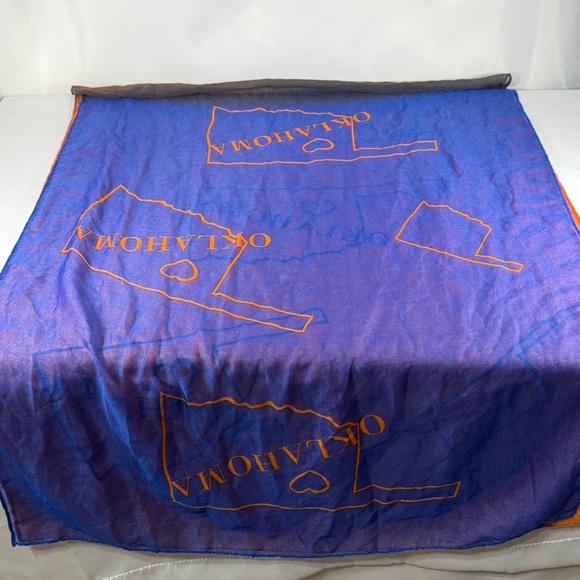 OKLAHOMA orange and blue Scarf - Picture 9 of 13